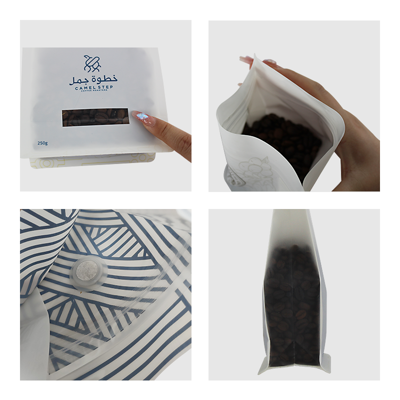 1 tas kopi matte sing bisa didaur ulang kanthi katup lan zipper kanggo coffeetea (3)