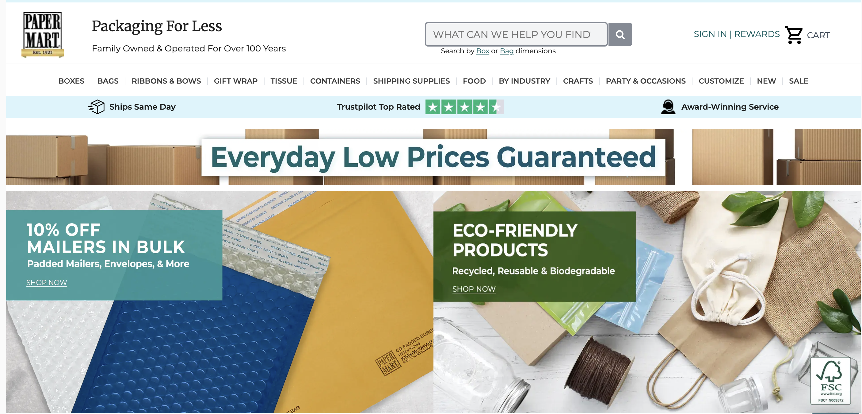 6. Paper Mart - Wholesale Pack Warehouse Supplier (Including Coffee Bag)