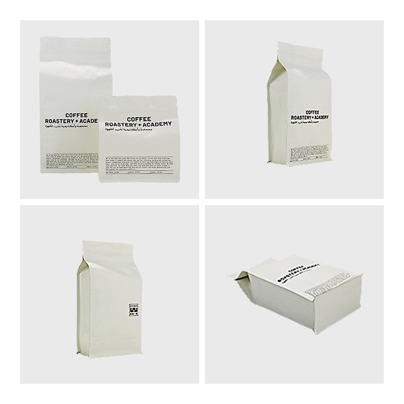 ถุงกระดาษคราฟท์สำหรับใส่กาแฟแบบปั๊มร้อนที่ย่อยสลายได้พร้อมวาล์วและซิปสำหรับใส่กาแฟ (3)