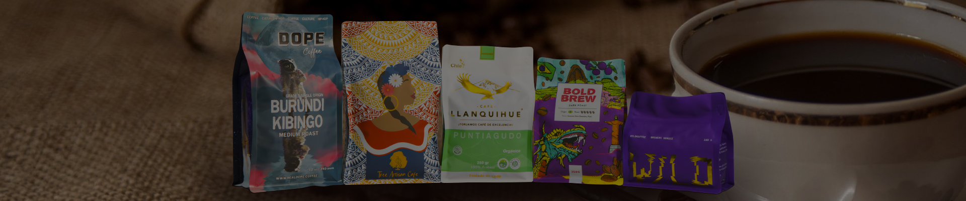 咖啡类平底袋产品海报